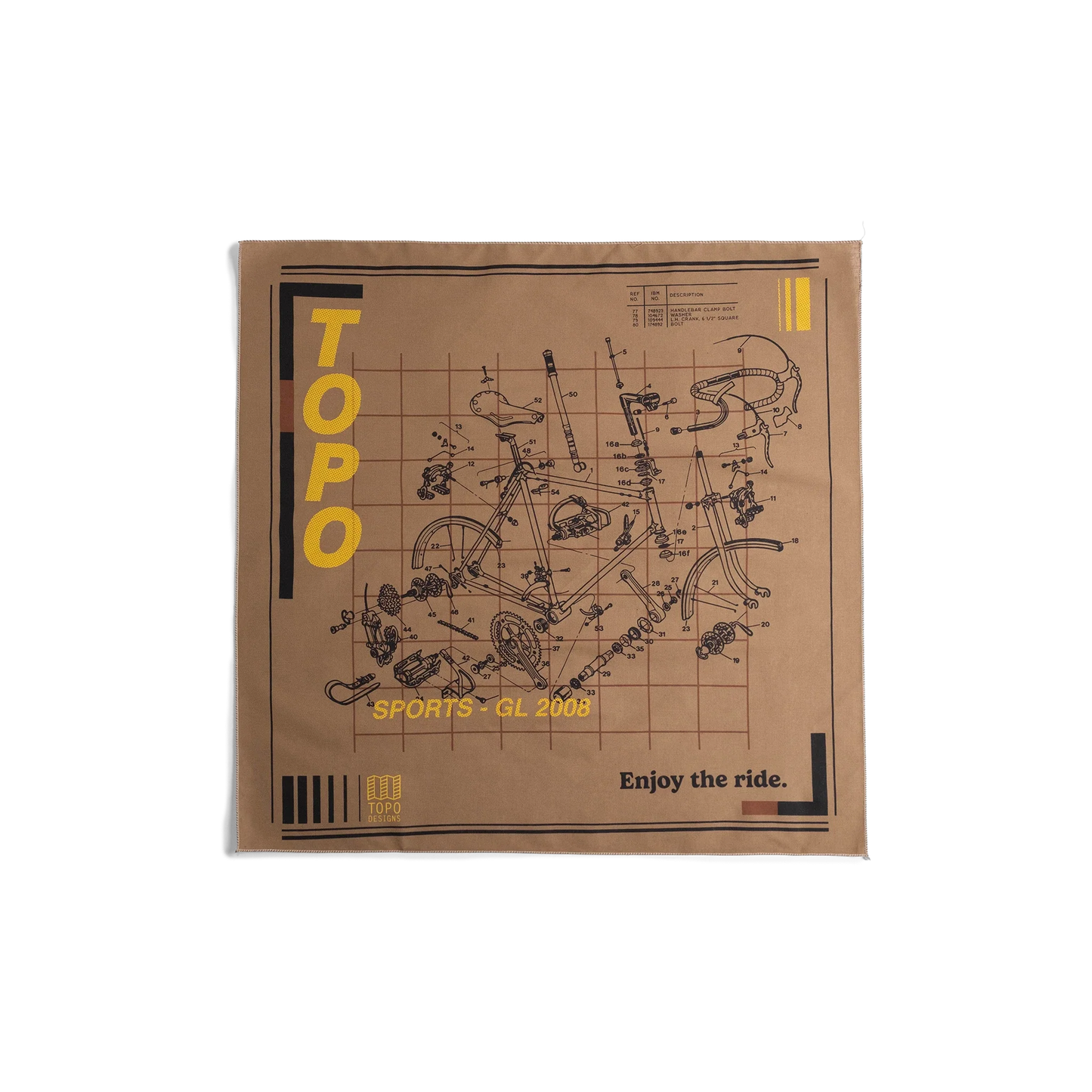 Topo Designs x Pine Printshop Enjoy The Ride Bandana